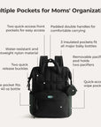 Multiple wide Pockets for Moms' Organization backpack black